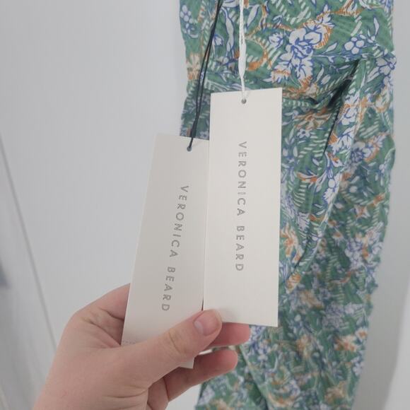 Veronica Beard Dark Seafoam Multi Hazel Ruffle Asymmetrical Skirt M - Picture 11 of 12